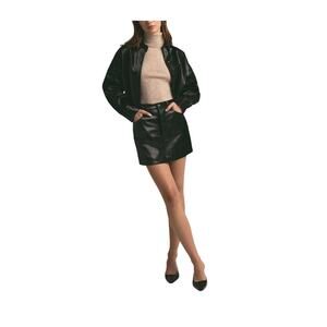 Favorite Daughter 'The Shay' Black Polyurethane Skirt Size 29